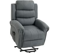 HOMCOM Fauteuil releveur électrique, fauteuil relax électrique avec fonction massage et chauffage, 87 x 87,5 x 108 cm, gris