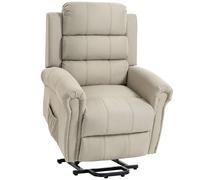 HOMCOM Fauteuil releveur électrique, fauteuil relax électrique avec fonction massage et chauffage, 87 x 87,5 x 108 cm, beige