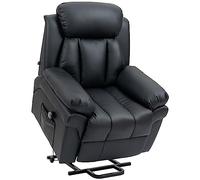 HOMCOM Fauteuil releveur électrique, Fauteuil Relax électrique avec Repose-Pied Ajustable, Dossier inclinable, télécommande, Poche latérale, pour Personnes âgées, Noir