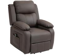 HOMCOM Fauteuil releveur électrique fauteuil relax électrique avec repose-pied télécommande et 2 pochettes 76x90x105cm marron