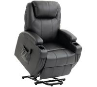 HOMCOM Fauteuil releveur électrique, fauteuil relax électrique, repose-pied, dossier inclinable, port USB, 83x95x107cm, noir