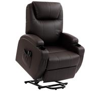 HOMCOM Fauteuil releveur électrique, fauteuil relax électrique, repose-pied, dossier inclinable, port USB, 83x95x107cm, marron