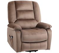 HOMCOM Fauteuil releveur électrique fauteuil relaxant dossier inclinable avec repose-pied télécommandes 90 x 93 x 110 cm marron