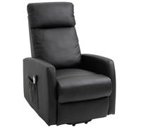 HOMCOM Fauteuil releveur électrique inclinable avec repose-pied ajustable et télécommande revêtement synthétique noir
