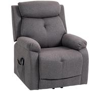 HOMCOM Fauteuil releveur électrique massant et chauffé, fauteuil inclinable, ports USB, repose-pied, 86x94x105cm, gris