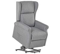 HOMCOM Fauteuil releveur inclinable avec Repose-Pied Fauteuil Relax Électrique de Relaxation électrique Ajustable avec Télécommande et Poche latérale de Rangement Lin Gris chiné