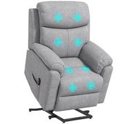 HOMCOM Fauteuil releveur inclinable Fauteuil de Relaxation électrique - avec Repose-Pied Ajustable et télécommande