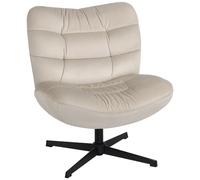 HOMCOM Fauteuil Salon pivotant à 360° en Chenille sans Accoudoirs Crème
