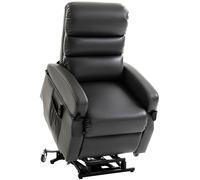 HOMCOM Fauteuil TV avec aide au lever Fauteuil relax électrique avec télécommande, repose-pieds, fonction inclinable, Gris foncé