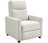 HOMCOM Fauteuil TV Relax avec Inclinaison et Repose-Pieds Blanc crème