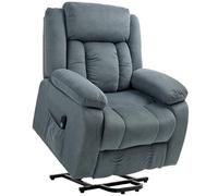 HOMCOM Fauteuil TV releveur électrique Fauteuil Relax avec Fonction Chaise Longue, rembourré Fauteuil TV avec télécommande, système de Suspension et Poche latérale, pour Le Salon, Velours, Gris