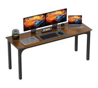 HOMCOM Grand Bureau d'ordinateur 71", 2 Personnes, Brun Rustique | Bureau à domicile, table d'ordinateur polyvalente, usage étude