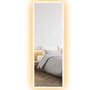HOMCOM Grand miroir mural LED miroir pleine longueur 3 couleurs de lumière réglables fonction mémoire 120 x 40 cm transparent