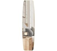 HOMCOM Grand Miroir Mural Ovale 160 x 40 cm, Miroir Suspendu Moderne, Cadre en métal et Bois, prêt à accrocher, pour Chambre, Salon, Dressing, entrée, doré