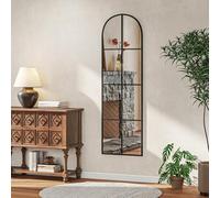Grand miroir mural pleine longueur 40x160 cm style verrière métal noir