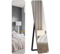 HOMCOM Grand Miroir Pleine Longueur Rectangulaire 37x160 cm Aspect Noir | Miroir Sur Pied Ou Mural, pour Chambre à Coucher, Salon, Dressing, Bois