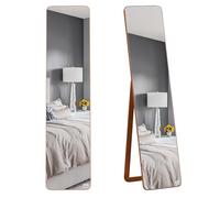 HOMCOM Grand Miroir Pleine Longueur Rectangulaire 37x160 cm Noyer Clair