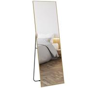 Grand miroir pleine longueur - HOMCOM - rectangulaire, 50 x 160 cm - montage sur pied, mural ou pocé contre mur - doré