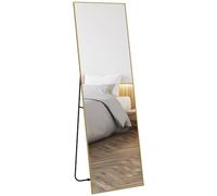 HomCom Miroir pleine longueur rectangulaire 50 x 160 cm sur pied, mural ou posé contre mur - doré