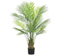 HOMCOM Grand Palmier Artificiel 120cm Plante Artificielle, Plastique Plantes dans Pot pour Salon Bureau