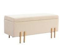 Banc de rangement - HOMCOM - design contemporain - Velours ( 100% polyester) - 100x40x42cm - Beige