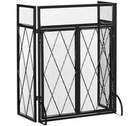 HOMCOM Grille de Protection pour Cheminée 120 x 79 cm Pare-Feu Métal Noir