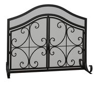 HOMCOM Grille de protection pour cheminée panneau unique en maille d'acier 105 x 40 x 80,5 cm noir