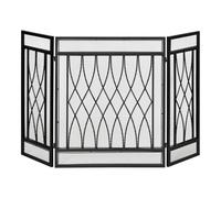 HOMCOM Grille de Protection pour cheminée Pare-feu Large 3 Volets Noir