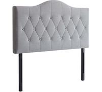 Homcom HOMdotCOM Tête de lit rembourrée en velours de peuplier gris 185 x 8 x 134 cm