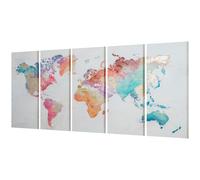 HOMCOM Impression sur Toile 80x40cm 5 Pièces pour Maison et Bureau, Toile en Bois de Pin et Peinture à l'Eau, Multicolore