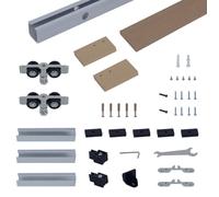 HOMCOM - Kit complet porte coulissante - Alliage d'aluminium - 200x3.05cm - Brun