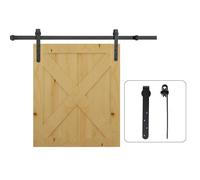 HOMCOM Kit de porte coulissante galandage – acier noir – ép. 20–25 mm – L max 90 cm – charge 20 kg