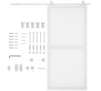 HOMCOM Kit ferrures porte coulissante 200 cm - Rail acier et guide, blanc