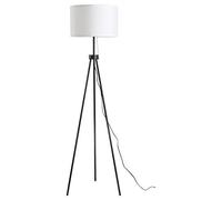 HOMCOM Lampadaire avec abat-jour en polyester et coton blanc