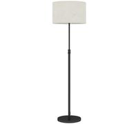 HOMCOM Lampadaire avec télécommande, hauteur réglable, abat-jour en tissu, pied en métal, luminosité réglable, interrupteur au pied, noir