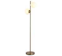 HomCom Lampadaire néo-rétro 2 boules métal doré max. 40 W Doré G