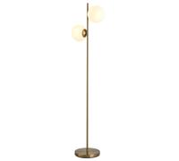 HomCom Lampadaire néo-rétro 2 boules métal doré max. 40 W Doré G