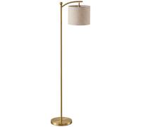 HOMCOM Lampadaire dimmable 2 températures de couleur avec télécommande, minuterie de 60 minutes, 160 cm, doré