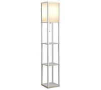 HOMCOM Lampadaire étagère 26L x 26l x 160H cm 3 étagères 4 Niveaux MDF Blanc