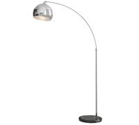 HOMCOM Lampadaire lampe de salon arc réglable pied marbre style vintage 40W E27 dim. 100-115L x 30l x 170-180H cm noir gris