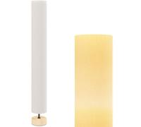 HomCom Lampadaire sur pied contemporain 2x E27 abat-jour lin 120 cm beige avec interrupteur à pied