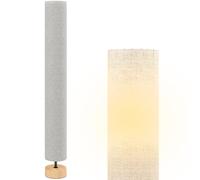 Lampadaire sur pied de salon - HOMCOM - abat-jour en lin, interrupteur à pied, 2 x douille E27 - 120 cm - gris