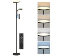 HOMCOM Lampadaire LED 42W Lampadaires sur Pied Salon Dimmable Noir | 2700K-6500K,Lampe sur Pied,4 Couleurs Variation Continue,4 Modes Scène,Télécommande Et Contrôle Tactile,Fonction Mémoire
