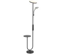 HOMCOM Lampadaire LED Dimmable 42W 4840LM Liseuse Réglable et Tablette Lampadaire sur Pied Salon 2700K-6000K Télécommande Noir