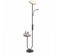 HOMCOM Lampadaire LED Dimmable 42W 4840LM Liseuse Réglable et Tablette Noir | Lampadaire sur Pied Salon, 2700K-6000K, Télécommande Magnétique, 4 Températures de Couleur, pour Chambre, Bureau