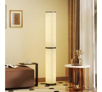 HOMCOM Lampadaire LED sur Pied à Intensité Variable 3000-6000 K Beige | Télécommande Magnétique, Interrupteur à Pied, Température de Couleur Ajustable, pour Salon et Chambre