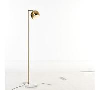 HOMCOM Lampadaire moderne Base ronde en marbre et abat-jour ajustable Lampe vintage pour salon et chambre à coucher, E27 40W, or