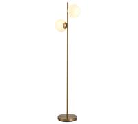 HOMCOM Lampadaire Moderne Métal avec Abat-Jour Verre vers Différentes Directions Interrupteur à Pied E27 Salon Chambre Chevet ? 28 x 165 cm Or