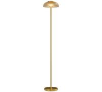 HOMCOM Lampadaire sur pied de salon, lampe salon LED avec lumière chaude 3000 K et interrupteur à pied, Ø25x134cm, ton laiton