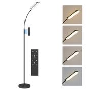 HomCom Lampadaire sur pied LED 175 cm – télécommande, tactile, température de couleur réglable, noir
